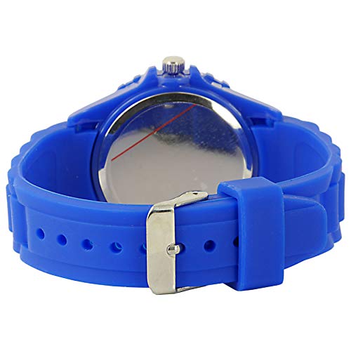 Reloj Cuarzo Azul Silicona Redondo Moustage Plomero