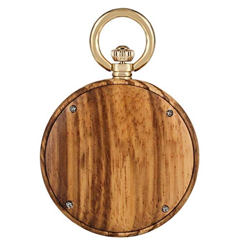 Reloj De Bolsillo con Cadena  Reloj De Bolsillo De Cuarzo Clásico para Mujer, Relojes con Colgante De Cadena De Moda para Hombres, Reloj De Bolsillo De Madera Premium para Niños, Steam