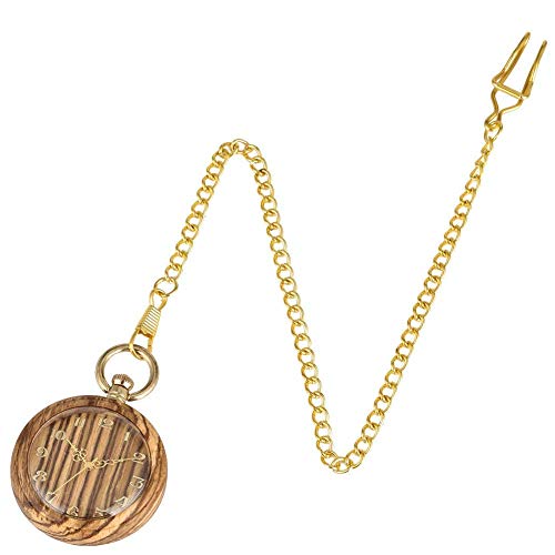 Reloj De Bolsillo con Cadena  Reloj De Bolsillo De Cuarzo Clásico para Mujer Relojes con Colgante De Cadena De Moda para Hombres Reloj De Bolsillo De Madera Premium para Niños, Steam