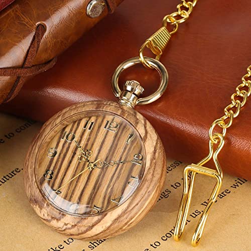 Reloj De Bolsillo con Cadena  Reloj De Bolsillo De Cuarzo Clásico para Mujer Relojes con Colgante De Cadena De Moda para Hombres Reloj De Bolsillo De Madera Premium para Niños, Steam
