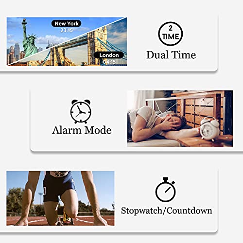 Reloj deportivo digital, impermeable, militar, para exteriores, color negro, para hombre, con cronómetro, luz trasera LED, reloj de pulsera con fecha y alarma., Negro,