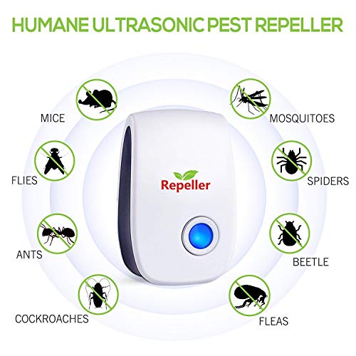 Repelente Ultrasónico de Plagas,Electrónico Repelente Mosquitos Insectos para Interiores Anti Cucarachas, Moscas,Mosquitos,Ratones,Arañas,100% Inofensivo para Mascotas y Humanos(No Tóxico)