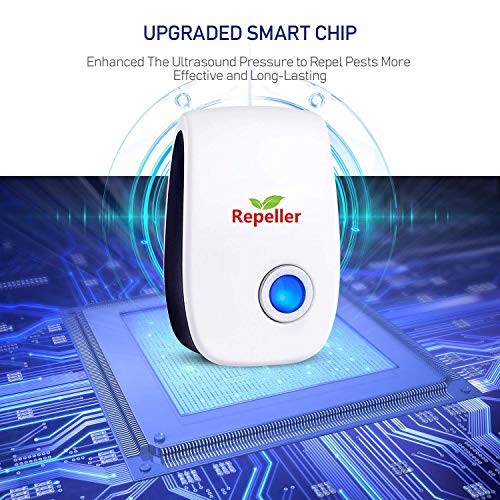 Repelente Ultrasónico de Plagas,Electrónico Repelente Mosquitos Insectos para Interiores Anti Cucarachas, Moscas,Mosquitos,Ratones,Arañas,100% Inofensivo para Mascotas y Humanos(No Tóxico)