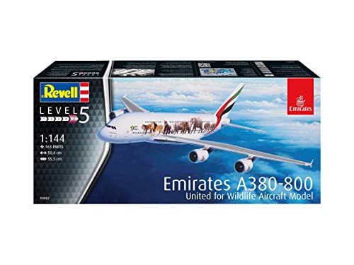 Revell GmbH Revell 03882 3882 - Kit de Modelos de plástico para Airbus A380-800 (Escala 1:144, 1/144), Multicolor