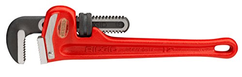 RIDGID 31015 Llave de tubo recta para servicio pesado de 12 pulgadas, Llave de fontanería de 12 pulgadas