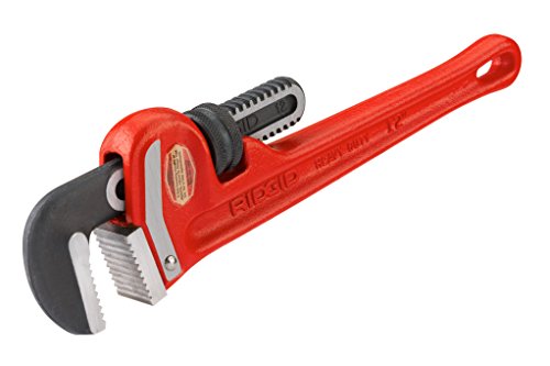 RIDGID 31015 Llave de tubo recta para servicio pesado de 12 pulgadas, Llave de fontanería de 12 pulgadas