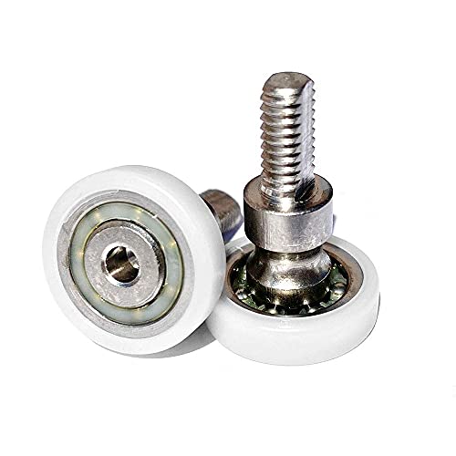 Rodamientos para cabina de ducha VR – Kit de 2 piezas Repuesto de rodamientos para cabina de ducha Almohadilla 19 x 5 x 27, con perno roscado M6 avellanado CH4 (+ abertura de tapa) perfil plano