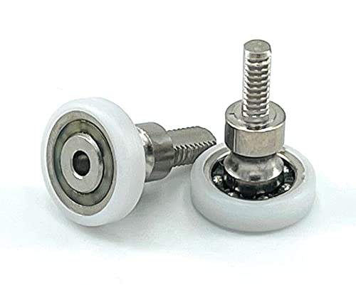 Rodamientos para cabina de ducha VR – Kit de 2 piezas Repuesto de rodamientos para cabina de ducha Almohadilla 19 x 5 x 27, con perno roscado M6 avellanado CH4 (+ abertura de tapa) perfil plano