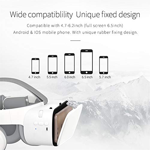 RSGK Auriculares VR, Gafas de Gafas Bluetooth inalámbricas de Realidad Virtual 3D con Control Remoto, su Mejor Juego móvil 360 películas, con Gafas VR 3D Suaves y cómodas