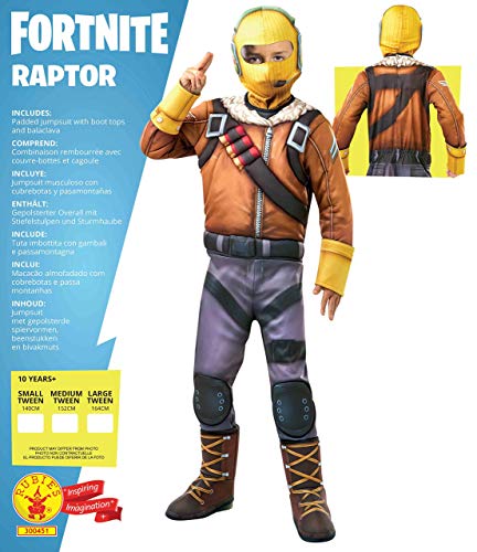 Rubie's- Official Fortnite Raptor Costume Disfraz, Multicolor, Large (Age 13-14) (30045113-14)