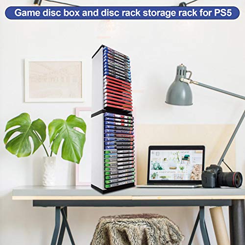 Ruixi PS5 Game Storage Tower Torre Universal Games Torre de Almacenamiento Tiendas de Torre 36 Discos del Juego o BLU-Ray Soporte de Juego Rack para, PS5, One Cambiar Juegos