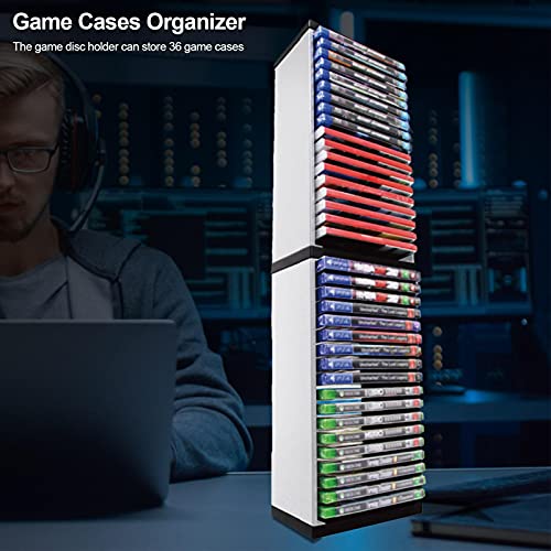 Ruixi PS5 Game Storage Tower Torre Universal Games Torre de Almacenamiento Tiendas de Torre 36 Discos del Juego o BLU-Ray Soporte de Juego Rack para, PS5, One Cambiar Juegos