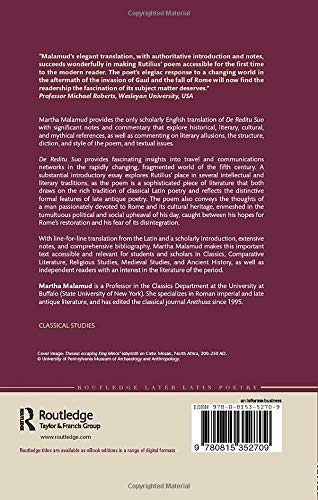 Rutilius Namatianus' Going Home: De Reditu Suo (Routledge Later Latin Poetry)
