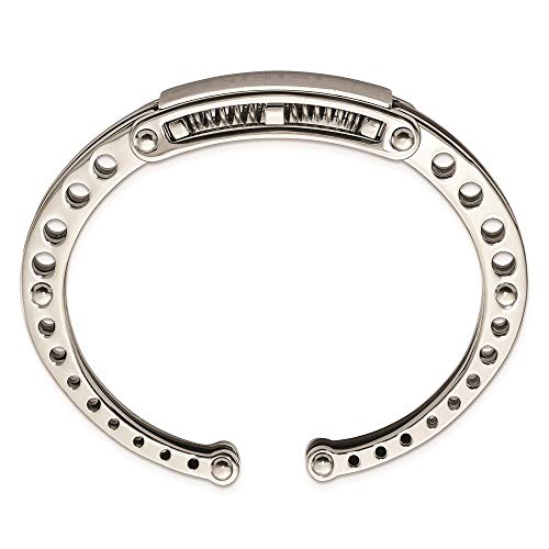 Ryan Jonathan Fine Jewelry Stainless Steel Black PVC Greek Key Hinged Bangle