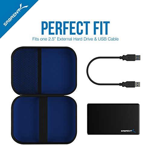 Sabrent Funda rígida a Prueba de Golpes EVA para Disco Duro Externo de 2.5" (EC-Case)