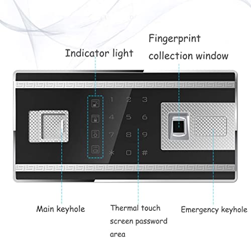 Safes Digital Pin Code Biometric Fingerprint Access with Emergency Override Key Home Money Document Book Value Key Box Home Improvement (Color : Brown Size : 383035 cm)