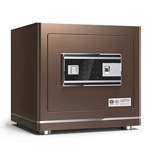 Safes Digital Pin Code Biometric Fingerprint Access with Emergency Override Key Home Money Document Book Value Key Box Home Improvement (Color : Brown Size : 383035 cm)