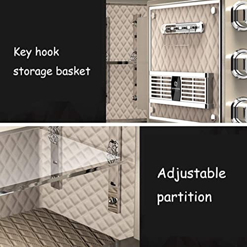 Safes Digital Pin Code Biometric Fingerprint Access with Emergency Override Key Home Money Document Book Value Key Box Home Improvement (Color : Brown Size : 383035 cm)