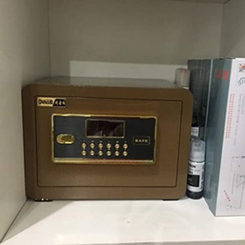Safes Electronic Digital Security Steel Emergency Override Key Wall or Floor Mounted Safe Box for Home Office Hotel Home Improvement (Color : Brown Size : 352525 cm)