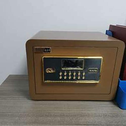 Safes Electronic Digital Security Steel Emergency Override Key Wall or Floor Mounted Safe Box for Home Office Hotel Home Improvement (Color : Brown Size : 352525 cm)