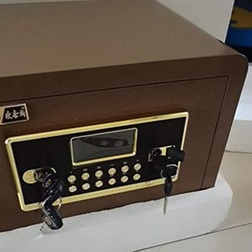 Safes Electronic Digital Security Steel Emergency Override Key Wall or Floor Mounted Safe Box for Home Office Hotel Home Improvement (Color : Brown Size : 352525 cm)