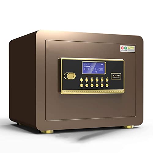 Safes Electronic Digital Security Steel Emergency Override Key Wall or Floor Mounted Safe Box for Home Office Hotel Home Improvement (Color : Brown Size : 352525 cm)