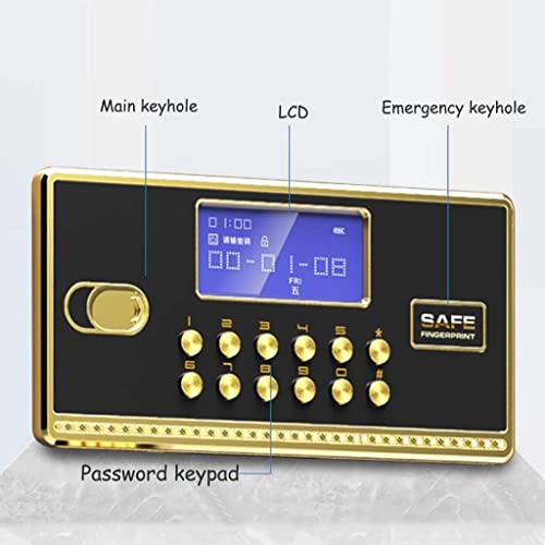 Safes Electronic Digital Security Steel Emergency Override Key Wall or Floor Mounted Safe Box for Home Office Hotel Home Improvement (Color : Brown Size : 352525 cm)
