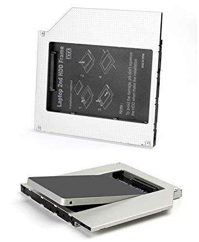 SALCAR Universal 2nd SSD ODD Adaptador Bahía de Disco Duro 2,5" SATA HDD/SSD 9,0mm(2.HDD Hard Drive Caddy