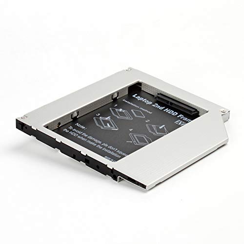 SALCAR Universal 2nd SSD ODD Adaptador Bahía de Disco Duro 2,5" SATA HDD/SSD 9,0mm(2.HDD Hard Drive Caddy
