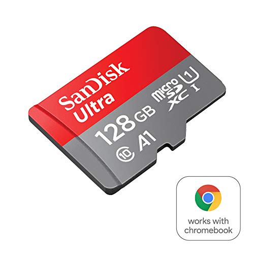 SanDisk Ultra de 128 GB, Tarjeta microSDXC UHS-I para Chromebook con adaptador SD y velocidad de transferencia de hasta 120 MB/s