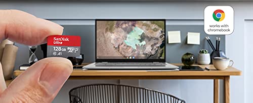 SanDisk Ultra de 128 GB, Tarjeta microSDXC UHS-I para Chromebook con adaptador SD y velocidad de transferencia de hasta 120 MB/s
