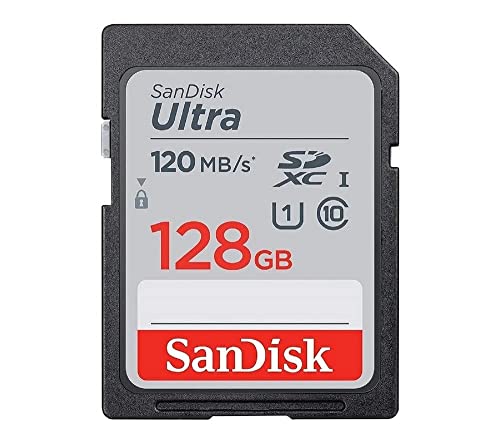 SanDisk Ultra SDHC, Tarjeta de memoria de 128 GB, hasta 120 MB/s, Class 10, UHS-I y V10