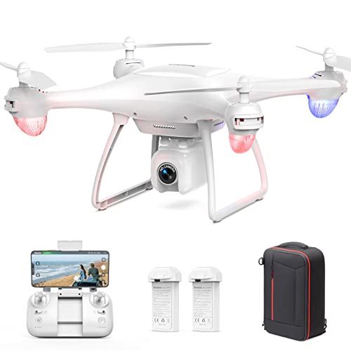 Sansisco P5 Drone con Cámara 2.7K, 40 Mins de Vuelo Drone, Presión de aire de altura fija, 120 ° de Ángulo Amplio Ajustable Cámara, Modo sin Cabeza Dron con Mochila