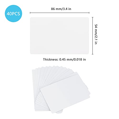 SAVITA 40 Tarjetas 0.45mm Visita Metal Sublimación Grosor Tarjetas Visita Blanco Imprimibles Regalos Tarjetas Promoción Personalización Oficina Tarjetas Membresía Comercio Comercial (86x54x0.45 mm)