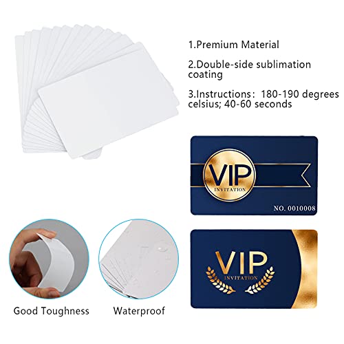 SAVITA 40 Tarjetas 0.45mm Visita Metal Sublimación Grosor Tarjetas Visita Blanco Imprimibles Regalos Tarjetas Promoción Personalización Oficina Tarjetas Membresía Comercio Comercial (86x54x0.45 mm)