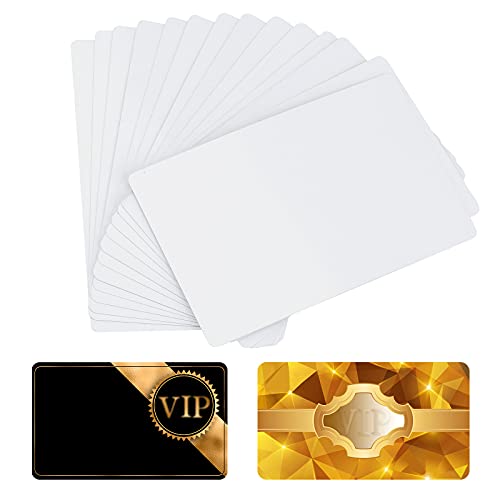 SAVITA 40 Tarjetas 0.45mm Visita Metal Sublimación Grosor Tarjetas Visita Blanco Imprimibles Regalos Tarjetas Promoción Personalización Oficina Tarjetas Membresía Comercio Comercial (86x54x0.45 mm)