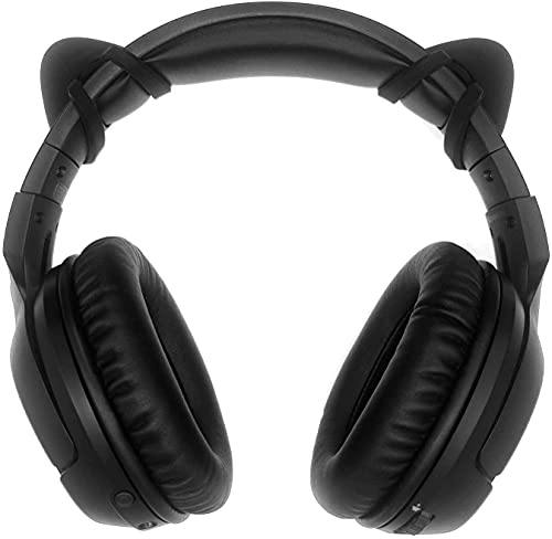 sciuU Kitty Ears para Auriculares, Orejas de Silicona de Gato Decoración Linda, Compatible con Headset HypreX Cloud/Cloud II/Cloud Flight etc, instalación con Correas de Fijación Ajustables, Negro