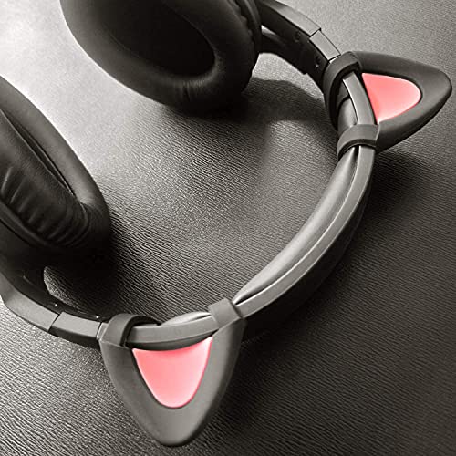 sciuU Kitty Ears para Auriculares, Orejas de Silicona de Gato Decoración Linda, Compatible con Headset HypreX Cloud/Cloud II/Cloud Flight etc, instalación con Correas de Fijación Ajustables, Negro