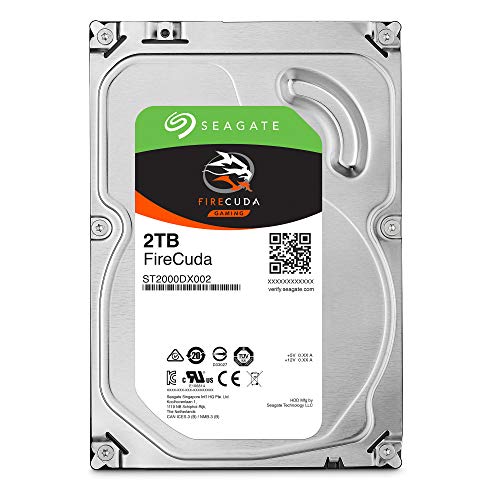 Seagate FireCuda, 2 TB, Disco duro interno híbrido, SSHD de alto rendimiento, 3,5 in, SATA, 6 GB/s, aceleración mediante flash, caché de 8 GB y 3 años de servicios Rescue (ST2000DX002)