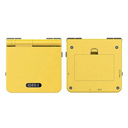 Semoic V90 IPS Retro Games 3.0 Pulgadas Flip Consola de Mano Doble Sistema de Apertura Consola de Juegos 16 Simuladores PS1 Regalo para Ni？Os Amarillo