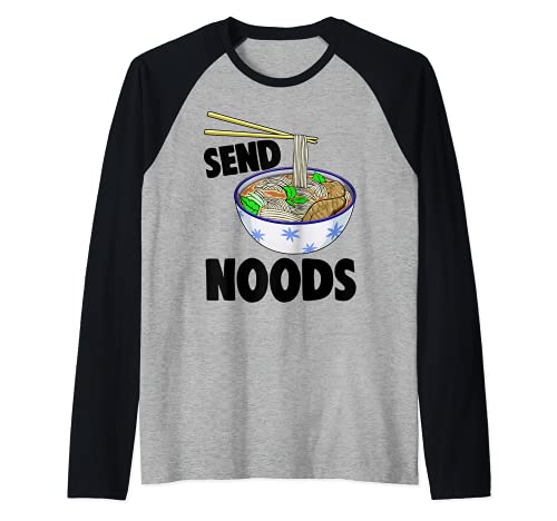Send Noods Tee Shirt Men Funny Ramen Foodie Fashion Camiseta Manga Raglan