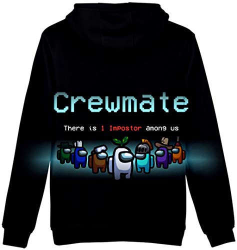 Silver Basic Sudadera con Capucha para Niños Sudadera de Manga Larga de Videojuegos para Niños y Adultos Sudadera Navidad M, 68Crewmate-2