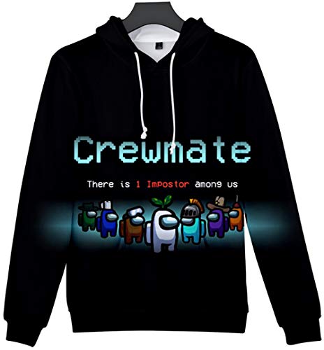 Silver Basic Sudadera con Capucha para Niños Sudadera de Manga Larga de Videojuegos para Niños y Adultos Sudadera Navidad M, 68Crewmate-2