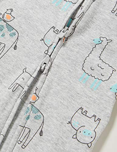 Simple Joys by Carter's 2-Pack Cotton Footed Sleep and Play Pijamas para bebés y niños pequeños, Amarillo/Gris, Rinoceronte, 3-6 Meses, Pack de 2