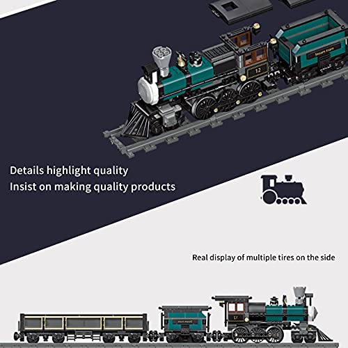 SKAJOWID City Retro Steam Train Model 560Pcs City Series - Modelo Exclusivo de coleccionista con rieles Compatible con Lego City