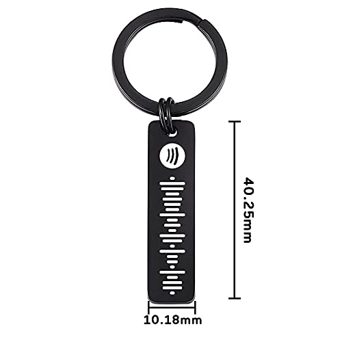 Smilelab Llavero Metálico Personalizado con Canción Spotify, Llavero Original de Acero Inoxidable para Hombre y Mujer con Código Escaneable Grabado Láser, Regalos Personalizados Enemorados Originales