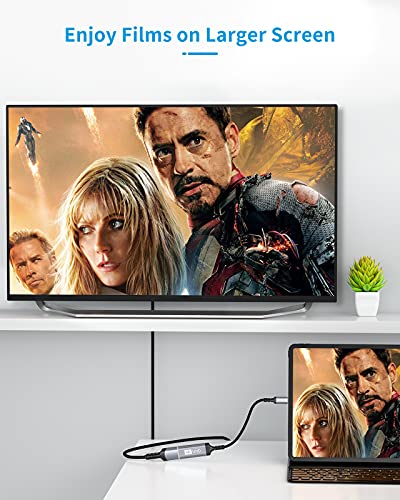 Sniokco Adaptador USB C a HDMI, Adaptador Type-C a HDMI (Thunderbolt 3) para Oficina En casa, Compatible con MacBook Pro, MacBook Air, Pixelbook, Surface Pro, Pad Pro, XPS, G,alaxy S10 S9+ y Más