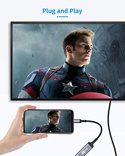 Sniokco Adaptador USB C a HDMI, Adaptador Type-C a HDMI (Thunderbolt 3) para Oficina En casa, Compatible con MacBook Pro, MacBook Air, Pixelbook, Surface Pro, Pad Pro, XPS, G,alaxy S10 S9+ y Más