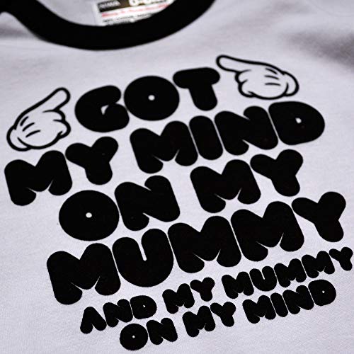 Snoop Dogg Got My Mind on My Mummy Funny Baby Grow Cool Baby Gift Negro Trim (6-12 meses)
