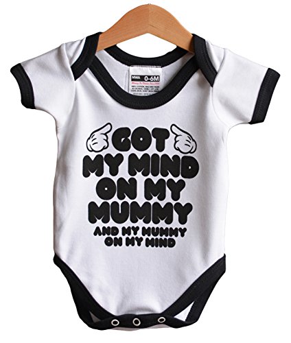 Snoop Dogg Got My Mind on My Mummy Funny Baby Grow Cool Baby Gift Negro Trim (6-12 meses)